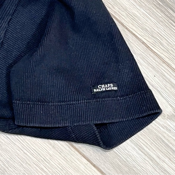 VTG Chaps Ralph Lauren Ribbed Tee Men’s Xl Black 90s Classiccore Shirt - Picture 4 of 7